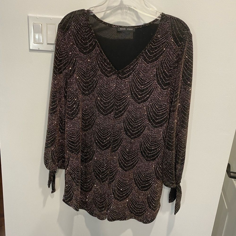 Size medium black and bronze top by Mandy Evans